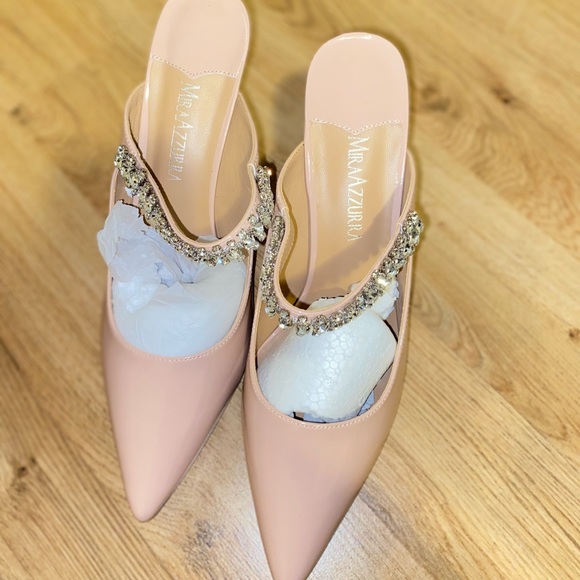 MIRAAZZURA Beautiful Crystal Mules . - Picture 12 of 13